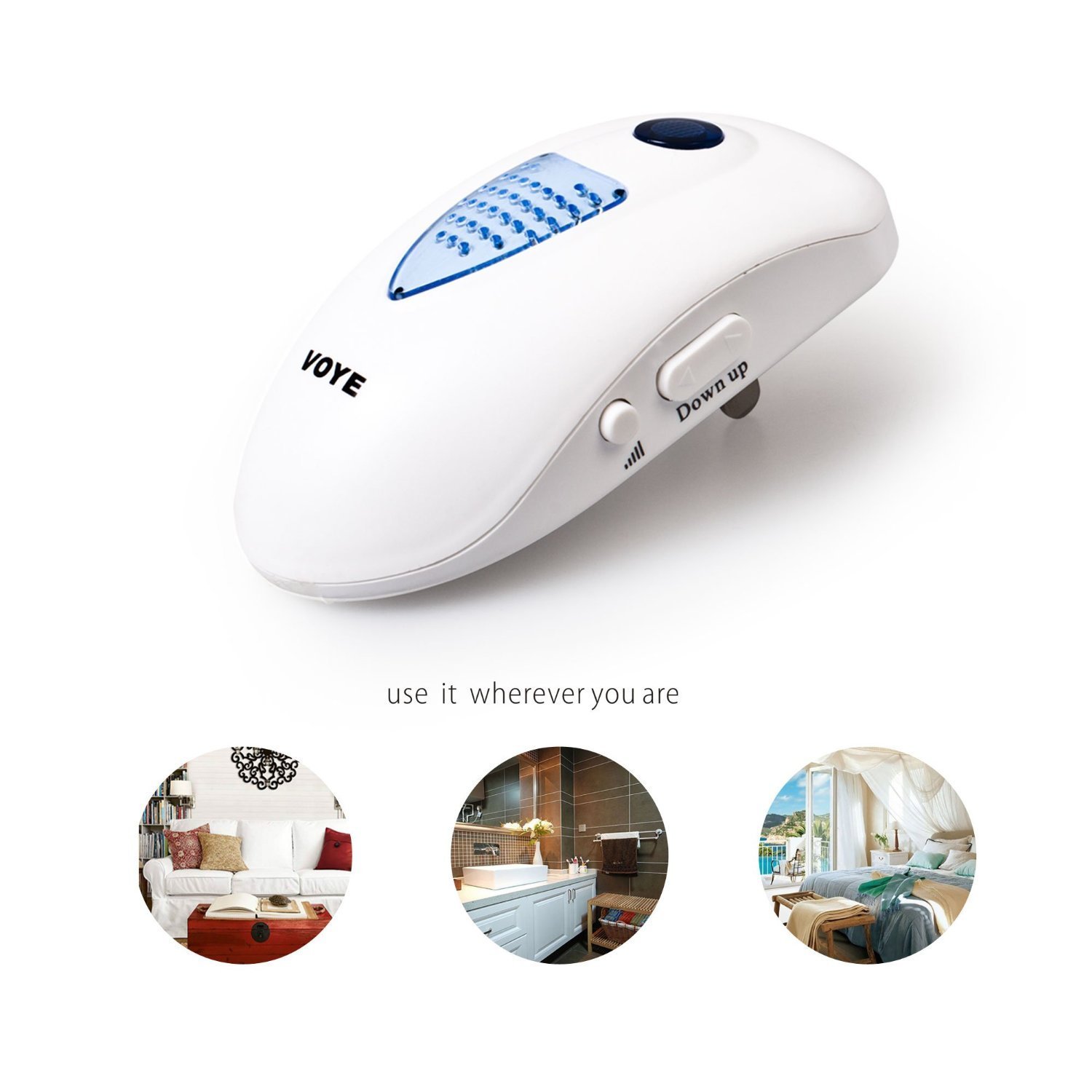 Voye 003A2 2 PlugIn Wireless Digital Doorbell with Battery White