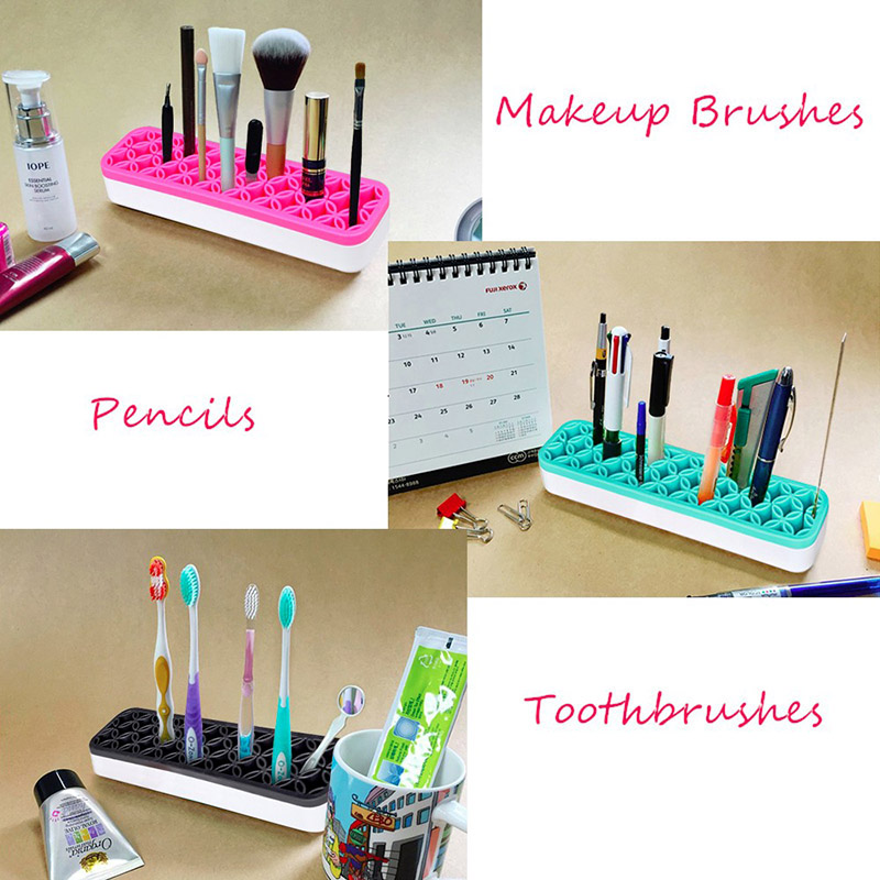 Silicone Cosmetic Organizer Makeup Brush Holder Drying Rack Shelf Makeup Brush Display Stand for Pencil Brushes Eyeliner Storage Free DHL Best quality