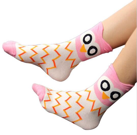 Autumn Winter Fashion Socks New Women Cute Owl Print Socks Casual Women Girls Socks Hot Sale 2016 Drop Shipping HJIA1029