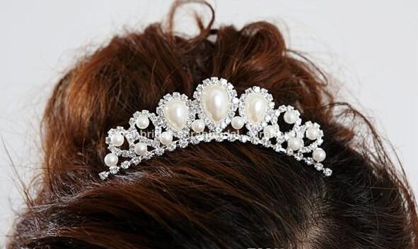 Rhinestone Pearls Crowns Jewelries Cheap Bridal Tiaras Wedding Party Bridesmaid Hair Accessories Headpieces Hair Band For Brides HT144
