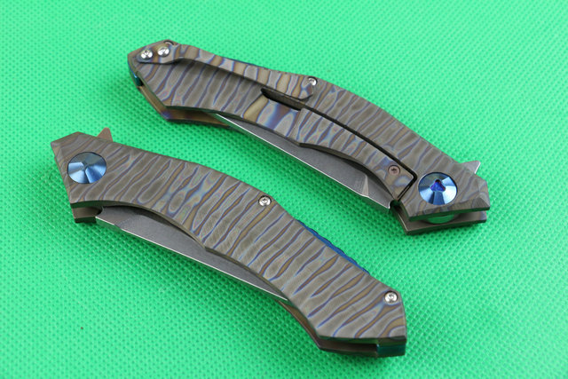 High End D2 steel Flipper folding blade knife 59-60HRC Stone wash finish blades titanium handle IKBS system frame lock
High End D2 steel Flipper folding blade knife 59-60HRC Stone wash finish blades titanium handle IKBS system frame lock