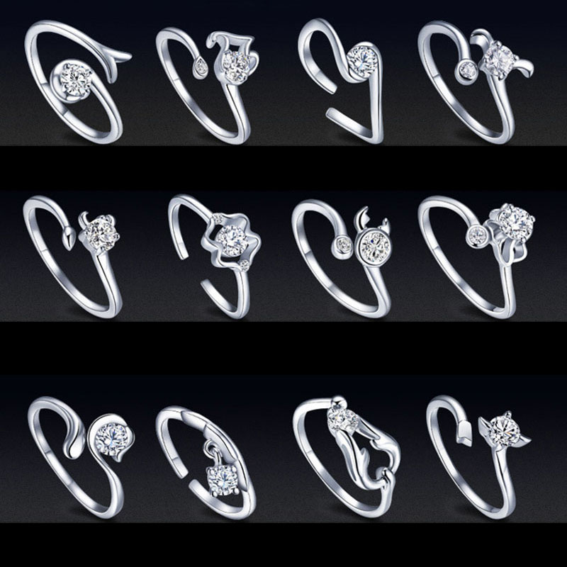 12 Constell Horoscope Ring Silver Open Adjustable Sign Rings Crystal Wedding fashion jewelry for Women gift, Golden;silver
12 Constell Horoscope Ring Silver Open Adjustable Sign Rings Crystal Wedding fashion jewelry for Women gift, Golden;silver
