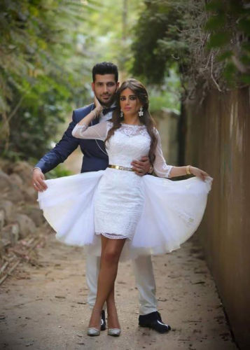 Arab White Short Prom Dreesses 3/4 Long Sleeve Detachable Train Sexy Backless Vestidos de Festa Gold Sash Formal Evening Gowns, Blue
Arab White Short Prom Dreesses 3/4 Long Sleeve Detachable Train Sexy Backless Vestidos de Festa Gold Sash Formal Evening Gowns, Blue