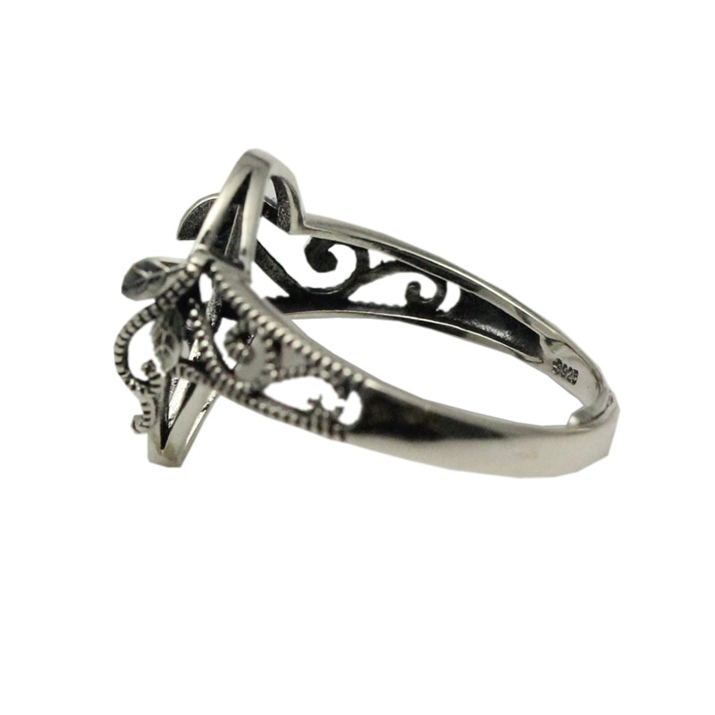 Beadsnice Pear Cut Sterling Silver Ring Setting Vintage Style Blank Ring Base Thailand Silver Rings Handmade Jewelry Material ID 34075