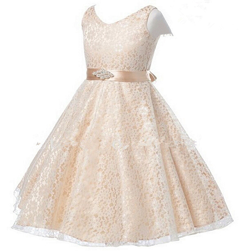 Long White Flower Girl Dresses for Weddings Pageant Party Ball Gown Birthday First Communion Dresses for Girls Evening Gown