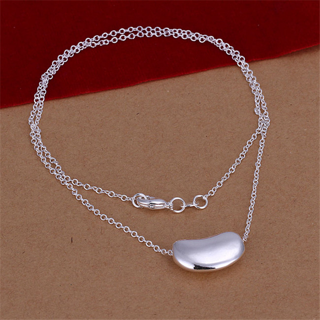 Brand new Soybean necklace sterling silver plate necklace STSN108,hot sale fashion 925 silver pendant necklace factory free shipping