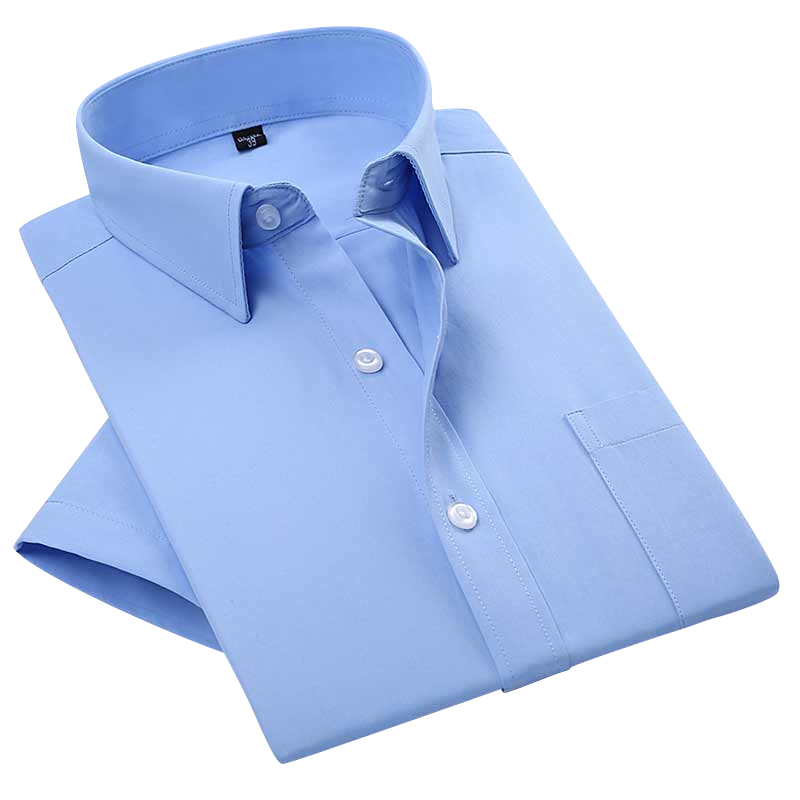 

Wholesale-Summer 2016 Mens Short Sleeve Solid Poplin Dress Shirt Spread Collar Regular-fit Cotton Blend Unelastic Business Formal Shirt, Dxjc 01