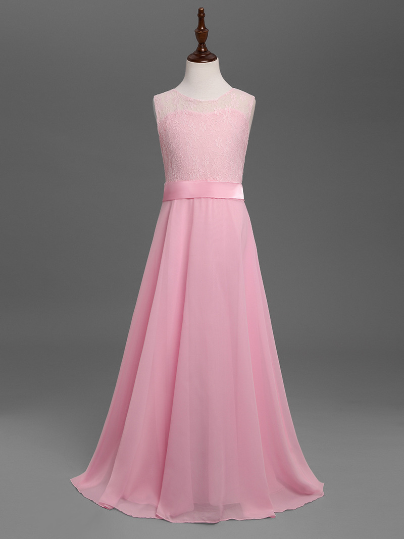 2017 Pink Chiffon Lace Flower Girls Dresses Age 8-13 girls party dress Maxi Flower Girl's Dresses Cheap
2017 Pink Chiffon Lace Flower Girls Dresses Age 8-13 girls party dress Maxi Flower Girl's Dresses Cheap