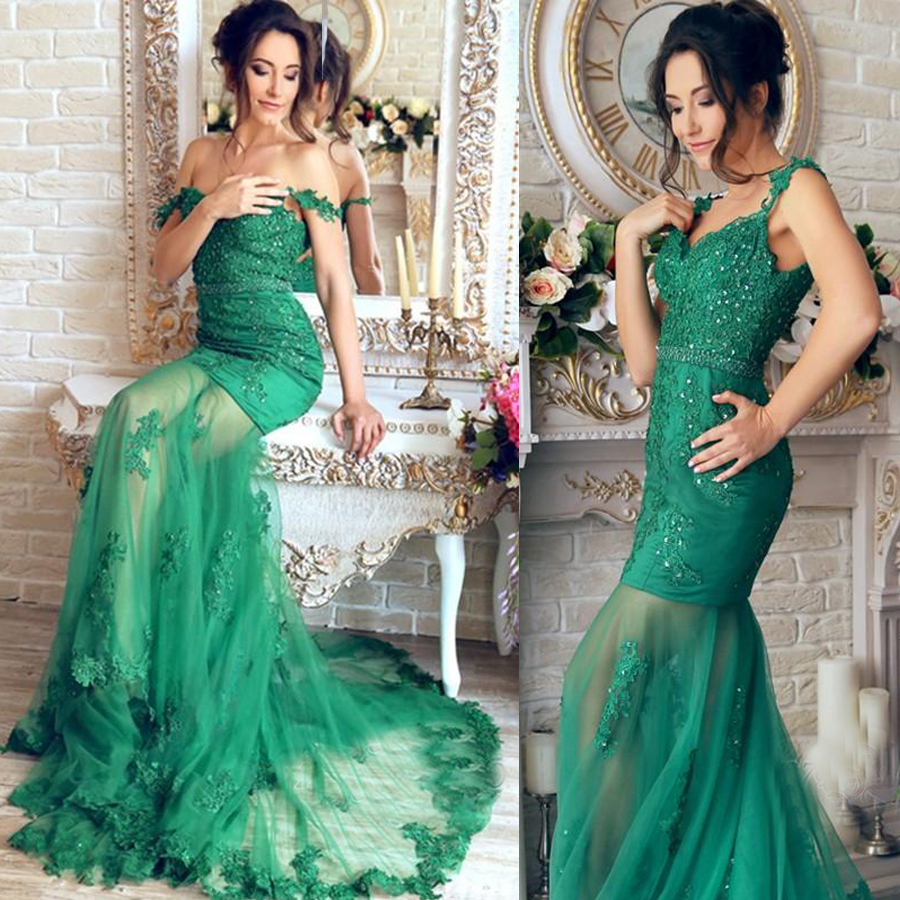 Sheer Skirt Appliques Green Gorgeous Off-the-Shoulder Mermaid Prom Dress Green Tulle Evening Dress vestidos de fiesta baratos, Black
Sheer Skirt Appliques Green Gorgeous Off-the-Shoulder Mermaid Prom Dress Green Tulle Evening Dress vestidos de fiesta baratos, Black