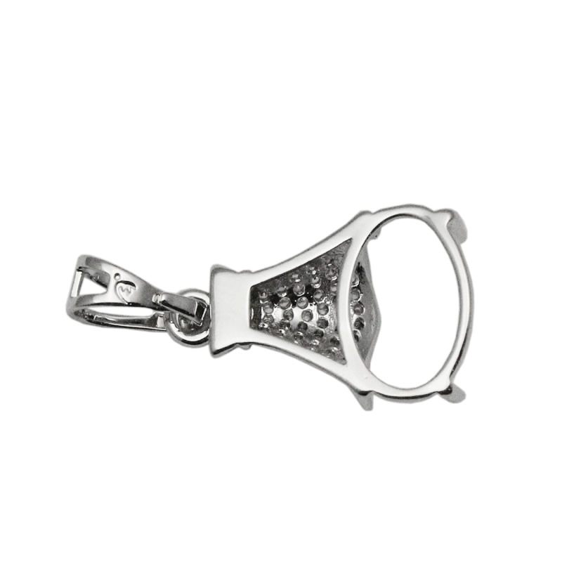 Beadsnice New Arrive 925 Sterling Silver 8x12mm Oval Cameo or Cabochon Pendant Mounting 4-Prong Jewelry Setting ID 34068