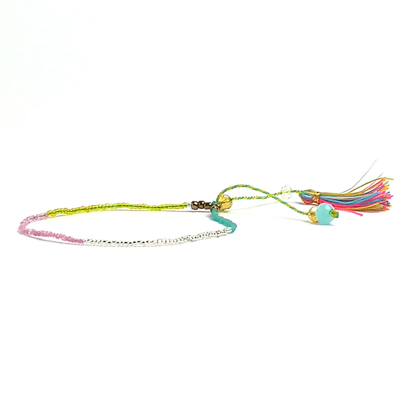 Wholesale-2016 Summer Handmade Tassel Colourful Women Seed Beads Friendship Bracelet Fashion Tassels Beach Bohemian Bracelets For Women