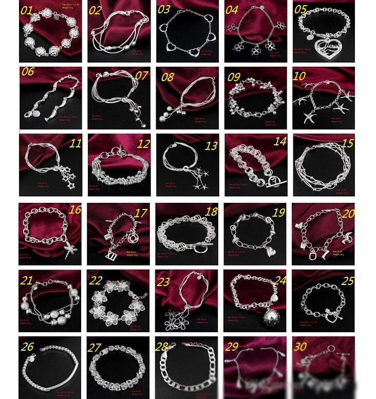 30PCS/Lot Mix Order Wholesale 925 Sterling Silver Plated Fashion Link Chain Bracelets Jewelry
30PCS/Lot Mix Order Wholesale 925 Sterling Silver Plated Fashion Link Chain Bracelets Jewelry