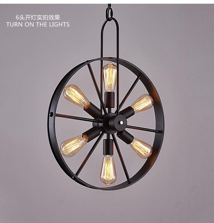 Pendant Lamp Vintage Loft Chandelier Industrial Wind Wheel Creative Cafe Restaurant Personality Retro American Country Iron Chandeliers