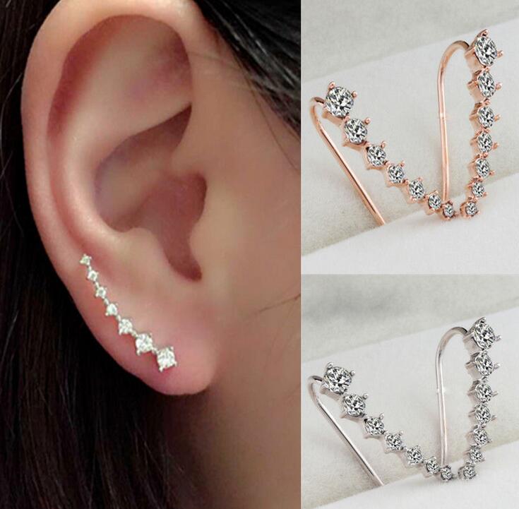 CZ Diamond Clip Cuff Earrings White Rose Gold Plated Dipper Hook Stud Earrings Jewelry for Women Earring ZL
CZ Diamond Clip Cuff Earrings White Rose Gold Plated Dipper Hook Stud Earrings Jewelry for Women Earring ZL