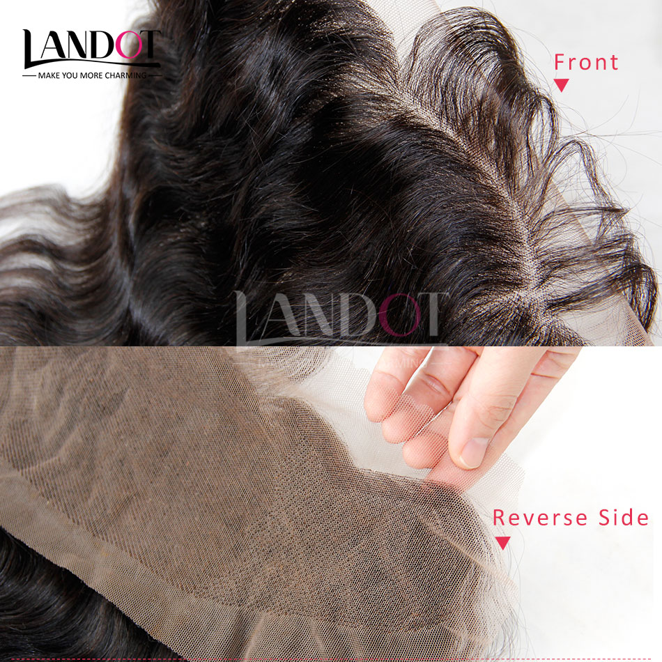 Lace Frontal Closure Brazilian Body wave 13x4 Size Free Middle 3 Part Full Lace Frontal Brazilian Virgin Human Hair Closures Natural Black