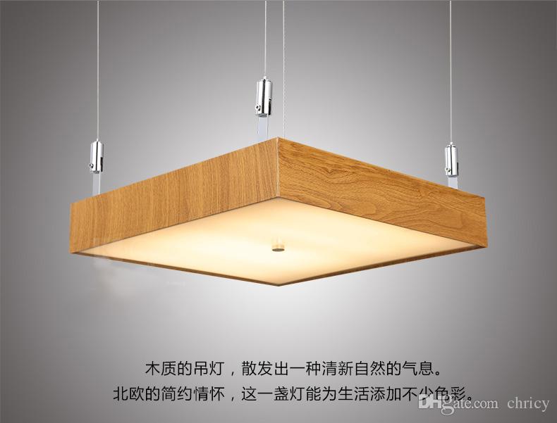 Modern wooden LED suspending light ceiling lamp Dia15.75inch office ceiling lighting fixture for study room office decoration