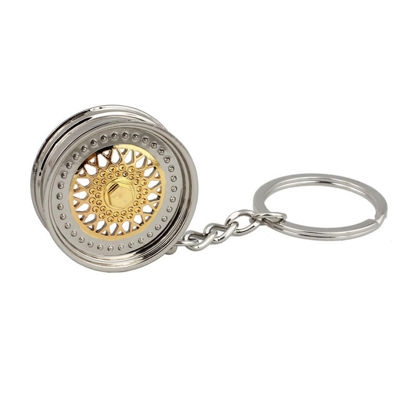 popular creative car auto metal mini wheel rim tyre key chain