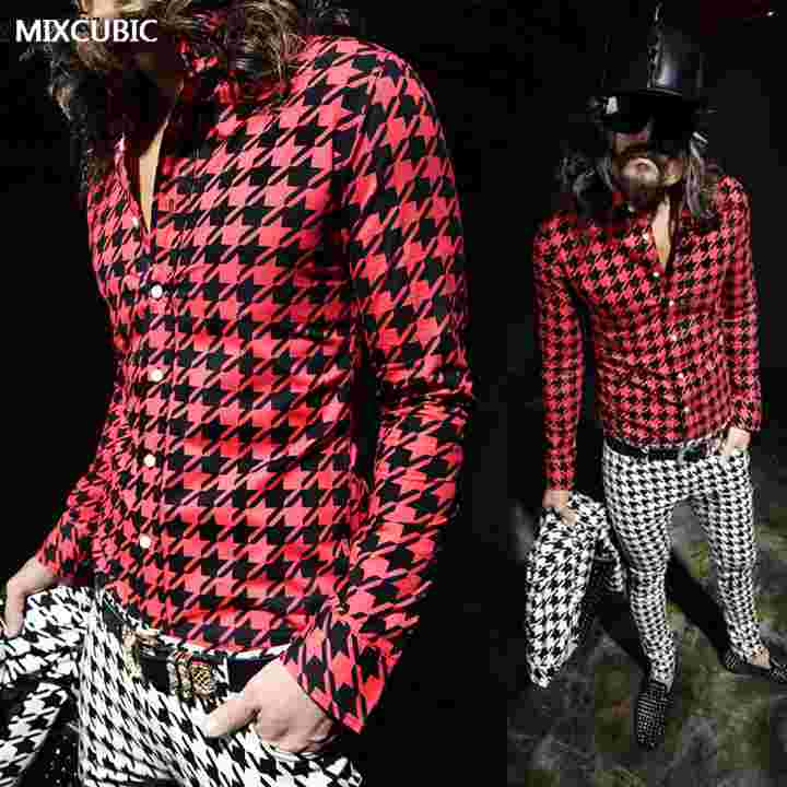 Wholesale- MIXCUBIC spring summer England style stylist Houndstooth grid printed shirts Men red casual slim printed Shirts for Men -XXL, White
Wholesale- MIXCUBIC spring summer England style stylist Houndstooth grid printed shirts Men red casual slim printed Shirts for Men -XXL, White