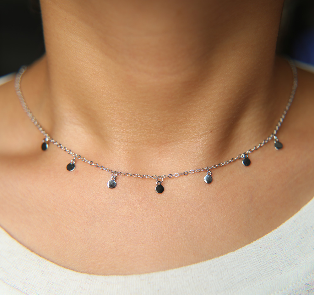 factory wholesale cheap dainty delicate tiny mini dots charm choker statement women fashion jewelry necklace