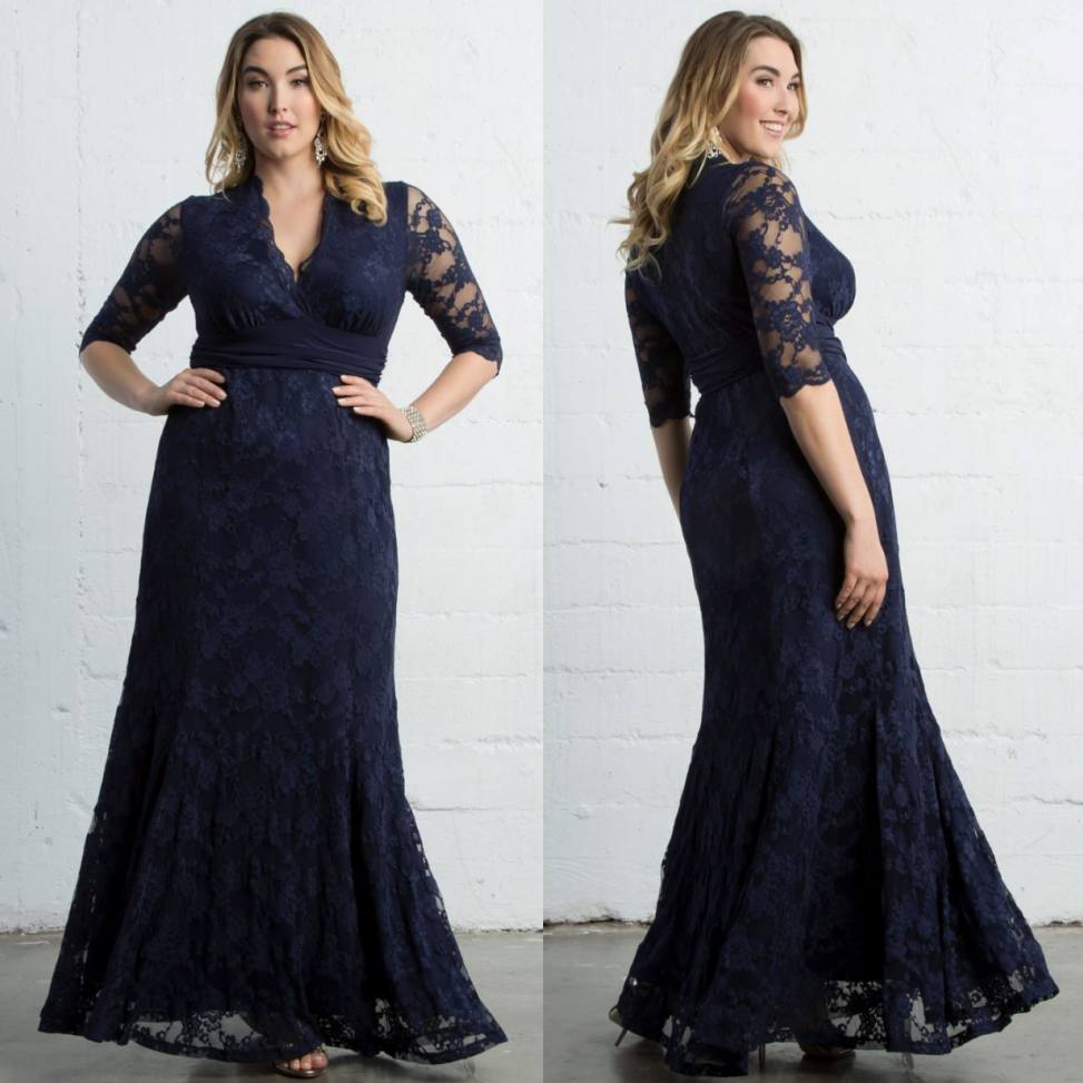 Dark Navy Plus Size Lace Formal Dresses With Long Sleeves V-Neck Ankle Length Evening Gowns Cheap Mermaid Prom Dress, Silver
Dark Navy Plus Size Lace Formal Dresses With Long Sleeves V-Neck Ankle Length Evening Gowns Cheap Mermaid Prom Dress, Silver