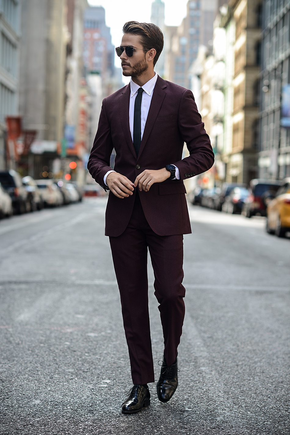 Custom Made Bury Wedding Tuxedos Slim Fit Suits For Men Groomsmen Suit Two Pieces Peaked Lapel Formal Suits(Jacket+Pants+Tie)