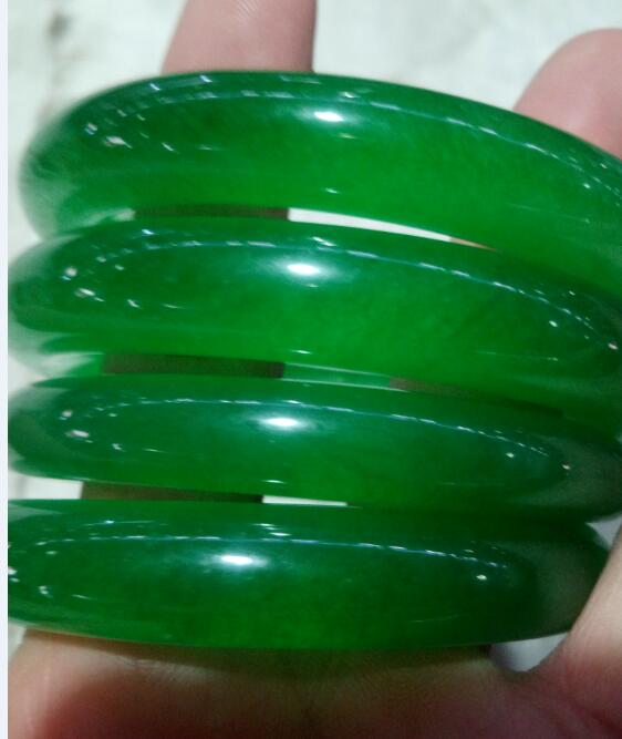 5659mm IMPERIAL GREEN NATURAL JADE BANGLE JADEITE BRACELET CHARM JEWELRY B9