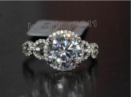 Wholesale - Brand New Prong setting Round Cut 8mm 2CT white Topaz Diamonique 10KT white Gold Filled Simultaed Diamond Women Wedding Ring
Wholesale - Brand New Prong setting Round Cut 8mm 2CT white Topaz Diamonique 10KT white Gold Filled Simultaed Diamond Women Wedding Ring
