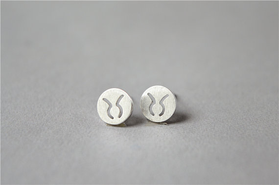 30Pair- S022 Taurus Stud Earrings Signs 12 Star Zodiac Constellation Earrings Horoscope Astrology Disc Earrings Galaxy Star Stud Earrings