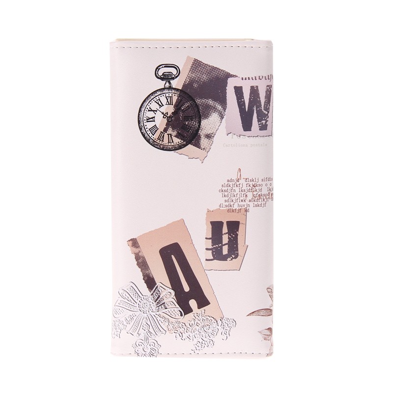 Hot Sale Purse Long Leather Printing Women Wallets Varies Patterns Graffiti Embossed Wallet Vintage PU Holder Wallet Women
