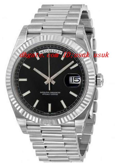 Top Quality Luxury Watches 40 Black Dial 18K White Gold Automatic Mechanical Movement Men's Watch Men's Watch