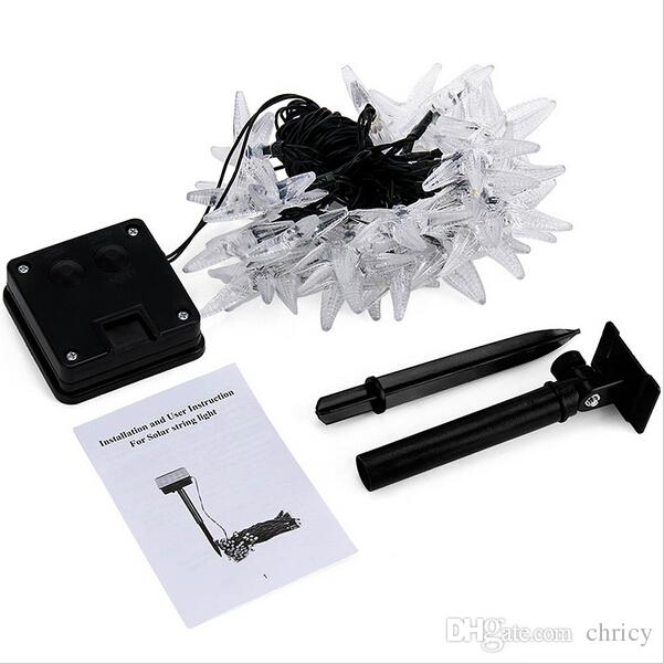 Starfish Shape Solar LED Decorative Lamps String Light for Christmas Festival Holiday light String With Solar Panel