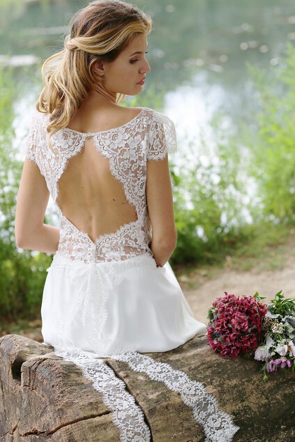 Vestido De Noiva Simple Beach Wedding Dress Sexy Open Back Romantic Lace Wedding Gown Boho Wedding Dresses