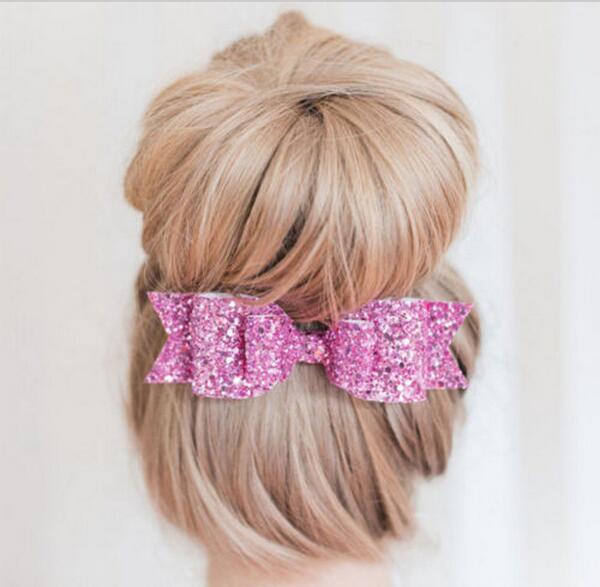 2021 New Baby Headband Girls Bling Hair Band Sequined Double Over-size Bow Knot Headwear