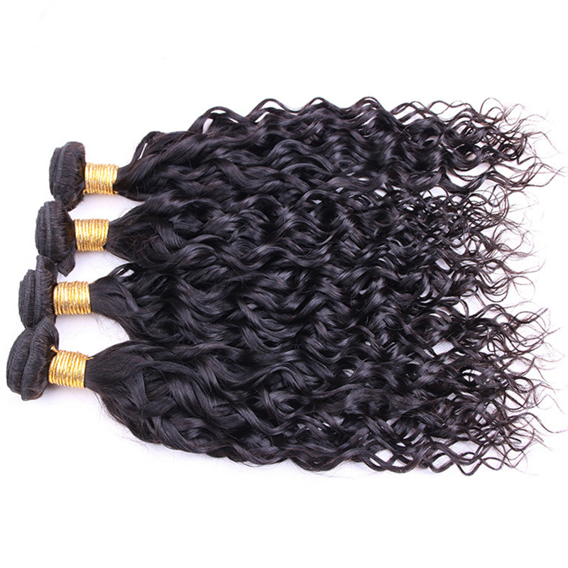 Elibess Peruvian Curly Hair 3 Bundles Deal Indian Brazilian Malaysian Water Wave Human Hair Weaves Extensions Virgin Human Hair Weft