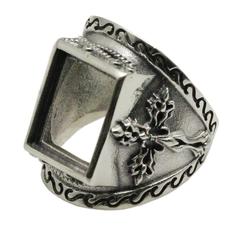 Beadsnice Vintage Style Rings Thailand Silver Ring Setting 925 Sterling Silver Square Ring Base Wholesale Adjustable ID 34108