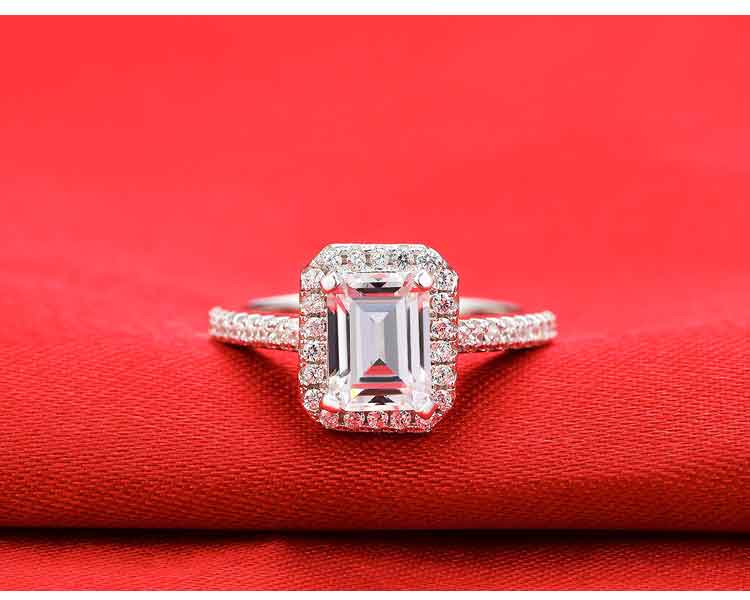 Fashion girl 925 Silver wedding Rings Cut Engagement Ring for Women Wedding Jewelry aneis wholesale free shipping