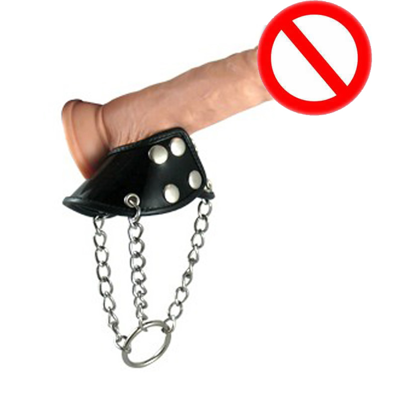 Scrotum Umbrella civi￨re m￢le BDSM Bondage d'engrenage Tesicule Scrotal Ball Parachute En cuir pendentif Accessoire Salpering pour hommes