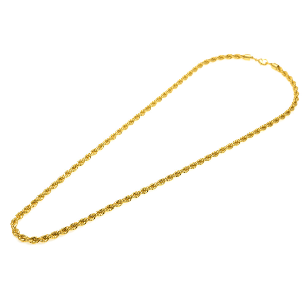 65mm Thick 80cm Long Solid Rope ed Chain 14K Gold Silver Plated Hip hop ed Heavy Necklace 160gram For mens