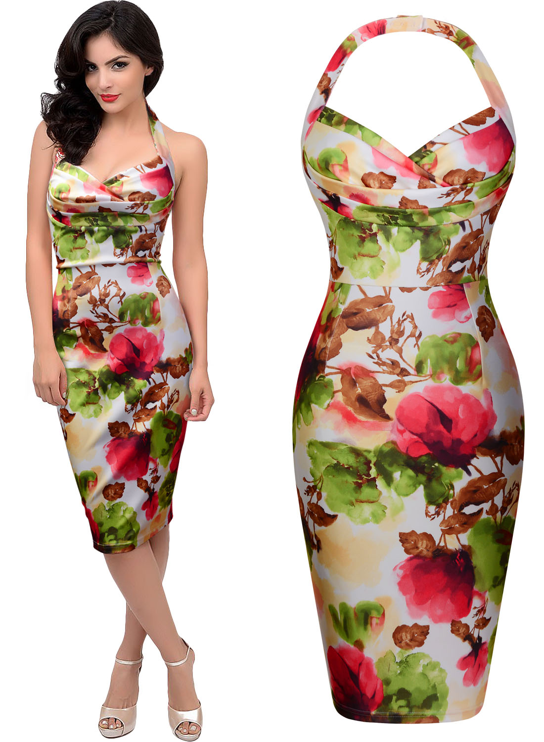 Free shipping Women's Hawaiian New Arrival Sale 50's Rockabilly Retro Floral Print Summer Party Evening Dresses 3201, White+ color floral print
Free shipping Women's Hawaiian New Arrival Sale 50's Rockabilly Retro Floral Print Summer Party Evening Dresses 3201, White+ color floral print