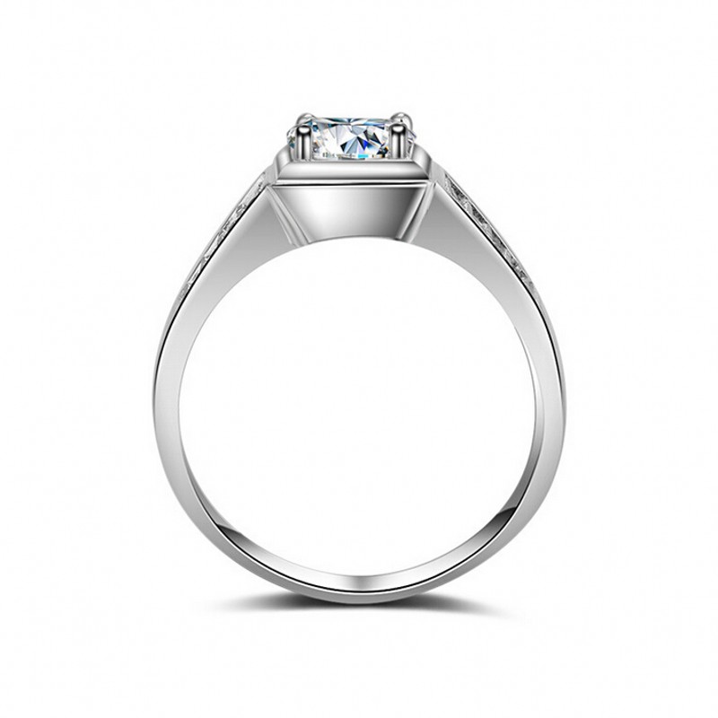 Vecalon Classic Fashion Jewelry Handmade wedding Band ring for Men 1ct Cz diamond 925 Sterling Silver male Engagement Finger ring Gift
