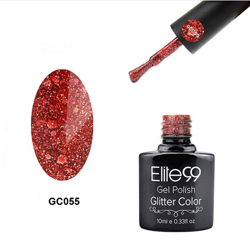 Elite 99 Long Lasting Gel Polish Soak Off UV Gel Nail Polish LED Diamond Glitter Shimmer Effect Nail Art Polish 10ml