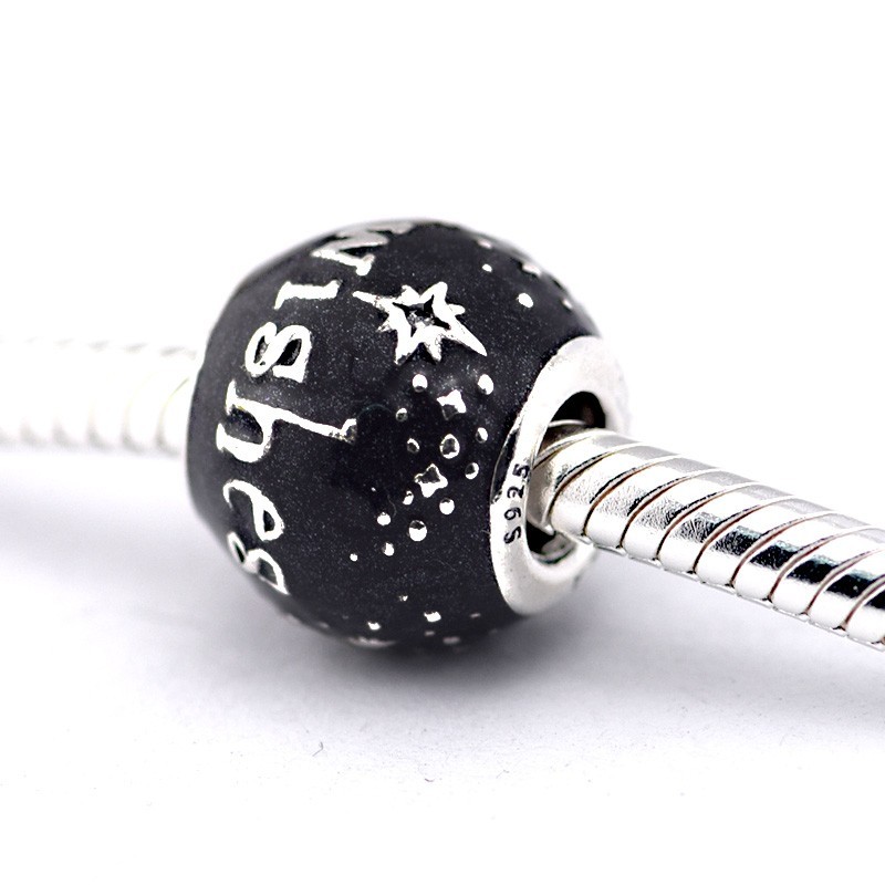 100% 925 Silver Black Enamel Wishes Beads For Jewelry Fits pandora Charms Bracelet Sterling-Silver-Jewelry Silver Charm Fine Jewelry
100% 925 Silver Black Enamel Wishes Beads For Jewelry Fits pandora Charms Bracelet Sterling-Silver-Jewelry Silver Charm Fine Jewelry