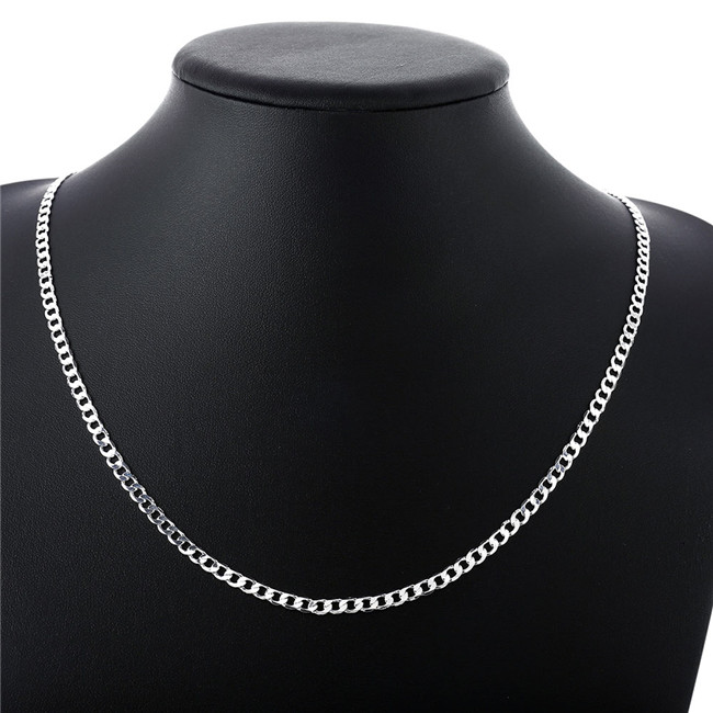 Best gift 4MM Sideways Necklace sterling silver plate necklace STSN132,discount fashion 925 silver Chains necklace factory direct sale