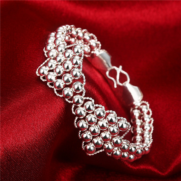 Hot sale christmas gift 925 silver Woven Bracelet DFMCH402,Brand new fashion 925 sterling silver plated Chain link bracelets high grade