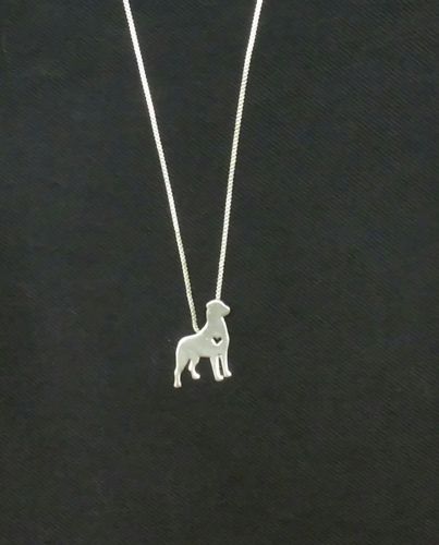 10PCS- N100 Cute Rottweiler Silhouette Necklace Love My Dog Necklace with Heart Outline Pet Pup Pug Puppy Necklaces for Animal