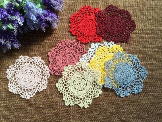 Lot of 20 pcs ~ Colorful round doilies, crocheted wedding centerpieces, nice crochet pattern coasters, handmade table mats for home decor, Color
Lot of 20 pcs ~ Colorful round doilies, crocheted wedding centerpieces, nice crochet pattern coasters, handmade table mats for home decor, Color