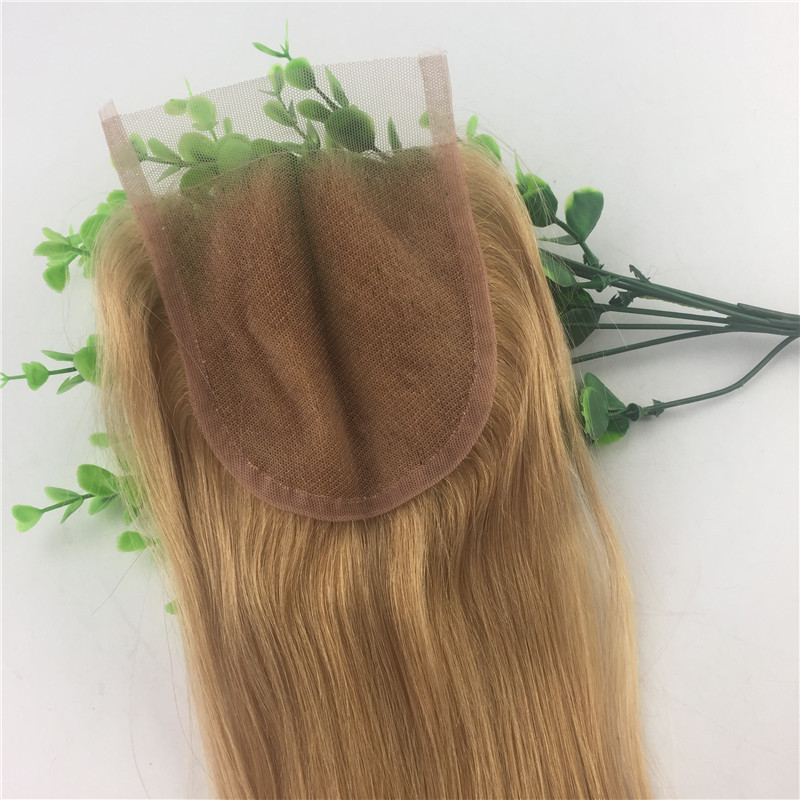 Large Stock Colorful 27 Straight Lace Closure Blonde Brazilian Virgin Human Hair 4x4 Frontal Closure Wholesale 8 Inch To 20 Inch