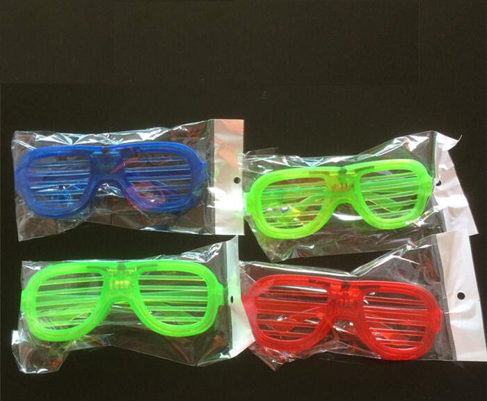 Fashion LED Light Glasses Flashing Shutters Shape Glasses LED Flash Glasses Sunglasses Dances Party Supplies Festival Decoration E1680305