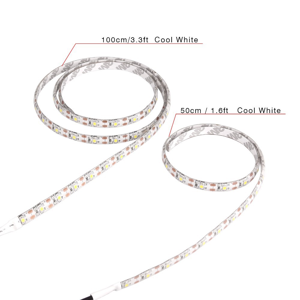 Flexible 5V USB Cable LED strip light lamp SMD3528 50cm 1m 2m Christmas Flexible led Strip Lights TV Background Lighting Free shipping
