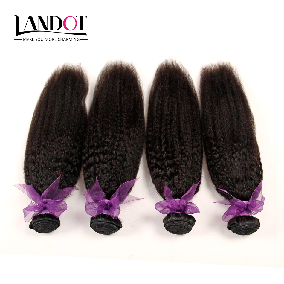 Brazilian Kinky Straight Human Hair Weave Bundles 7A Unprocessed Peruvian Malaysian Indian Italian Coarse Afro Yaki Straight Hair Extensions